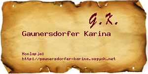 Gaunersdorfer Karina névjegykártya